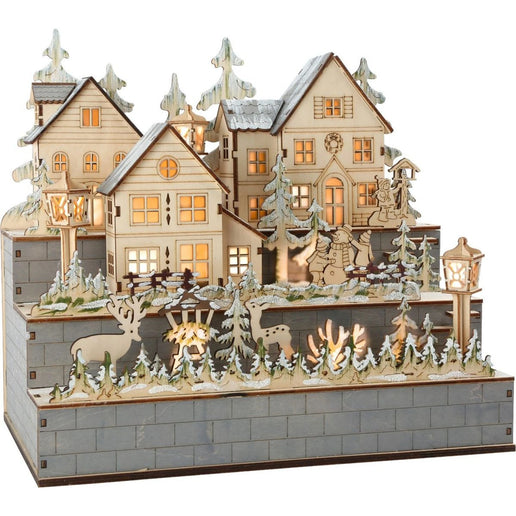 Small Foot Drewniana lampa Zimowa wioska