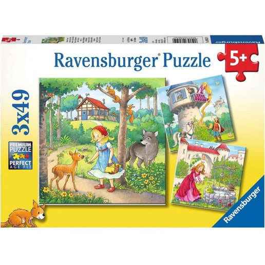 Ravensburger Puzzle: Czerwony Kapturek i księżniczki 3 x 49 elementów