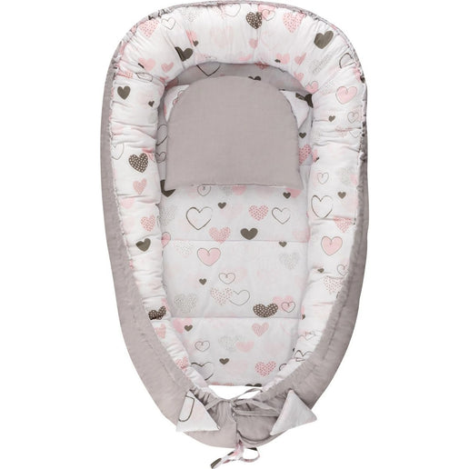 Hagi Gniazdko z poduszeczką soft Serca szare