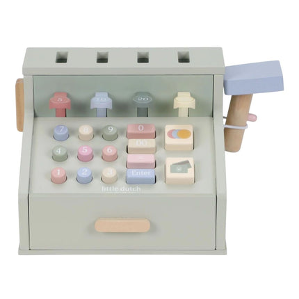 Drewniana kasa ze skanerem i czytnikiem kart