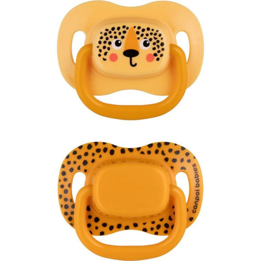 Zestaw symetrycznych silikonowych smoczków BabiesBoo 18m+ 2 szt. pomarańczowy