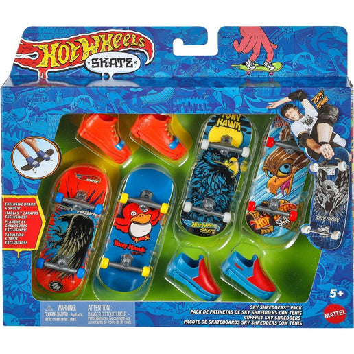 Hot Wheels JBX57 Skate™ zestaw 4 szt. fingerboardów i buty skate Tony Hawk