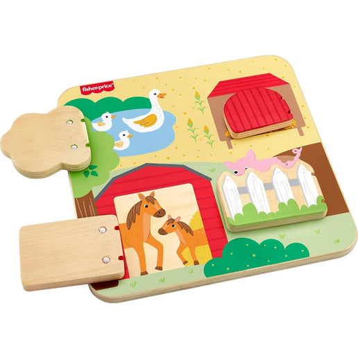 Fisher-Price Drewniana gra w chowanego Zwierzątka