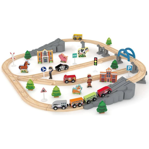 J'ADORE Drewniana kolejka z mostem i akcesoriami