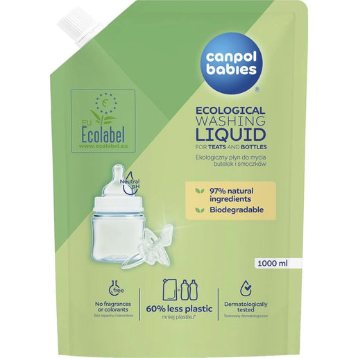 Ekologiczny środek myjący do butelek niemowlęcych i smoczków wkład uzupełniający 1000 ml