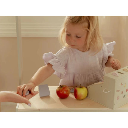 Drewniana kasa ze skanerem i czytnikiem kart