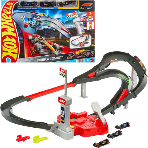 Hot Wheels Racing Formuła 1 Tor startowy, zestaw F1 z 3 autkami Hot Wheels