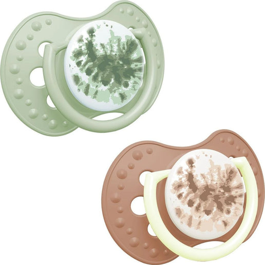 Smoczek silikonowy dynamiczny Tie Dye 3 - 6m 2 szt. dziewczynka