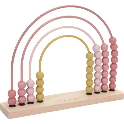 Liczydło drewniane tęcza Pink