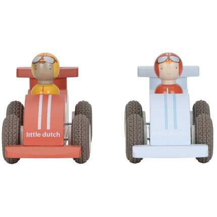 Drewniane wyścigowe autka z napędem bezwładnościowym