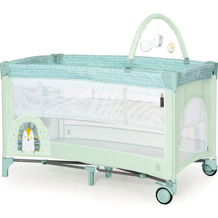 Asalvo Łóżeczko turystyczne Complet duo hedgehog, drugie dno, pałąk do zabawek