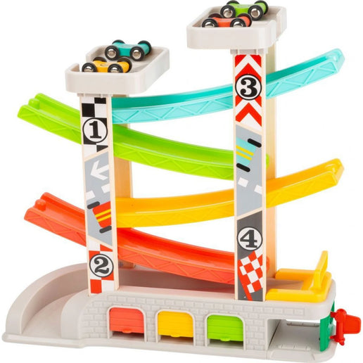 Small Foot Tor wyścigowy z parkingiem i garażami