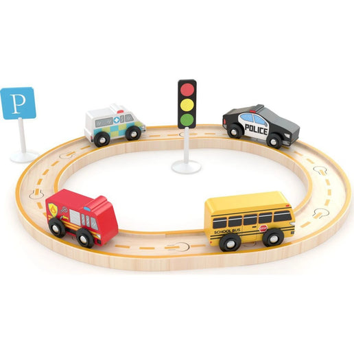 J'ADORE Zestaw do zabawy z torami Pojazdy miejskie 16 szt.