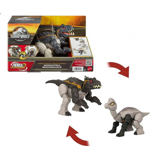 Dinozaur z transformacją podwójne niebezpieczeństwo Indoraptor i Brachiozaur - Jurassic World