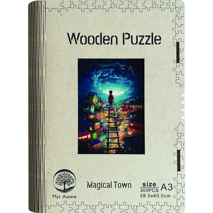 Drewniane puzzle Magiczne miasto A3