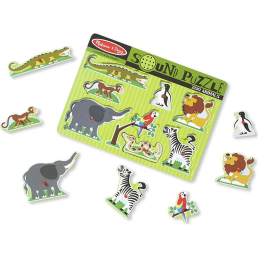 Melissa & Doug Drewniane puzzle z dźwiękami ZOO