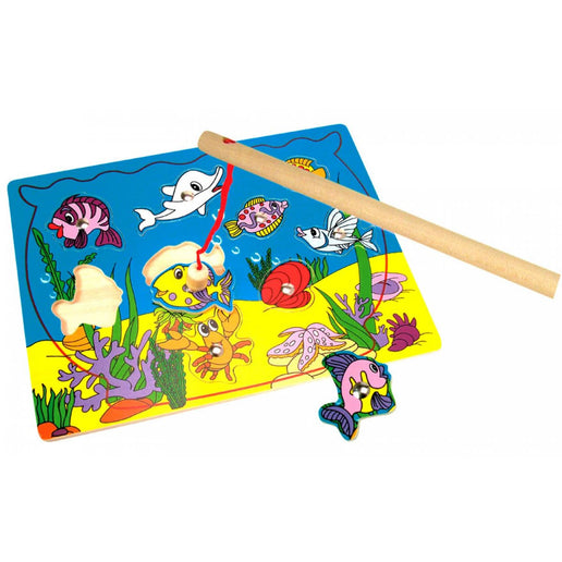 Magnetyczna dziecięca układanka wtykanka Akwarium z wędką 11 elementów