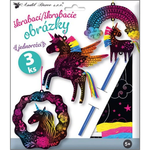 Zestaw zdrapywanych obrazków z dodatkami Jednorożce 19 x 22 cm