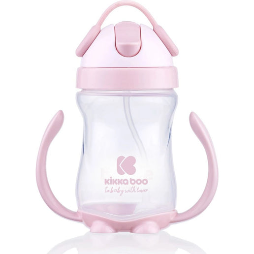 Kubek ze słomką silikonową 300 ml 12m+ Pink