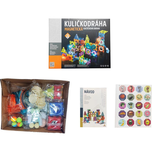 Magnetyczna kuličkodráha ze światłem 75 szt.